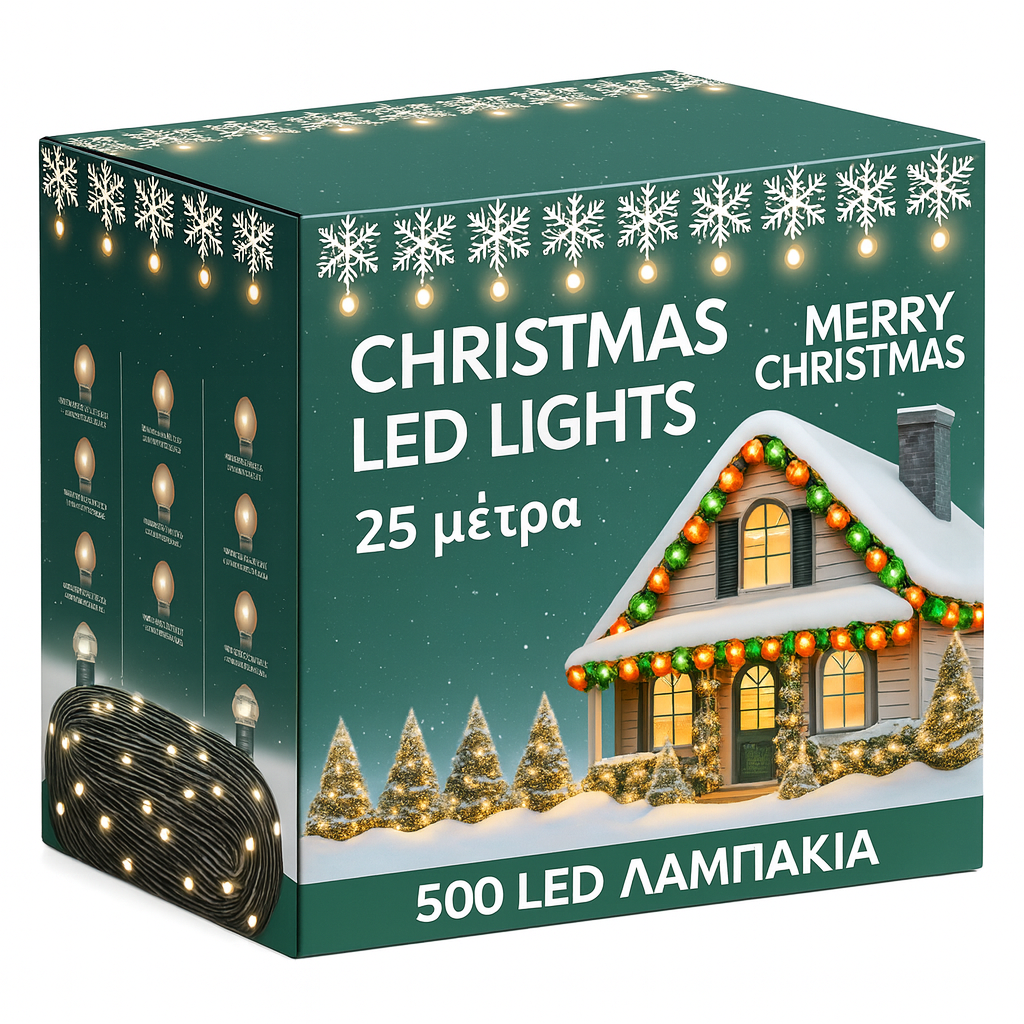 Λαμπάκια 500LED με πρόγραμμα 25m