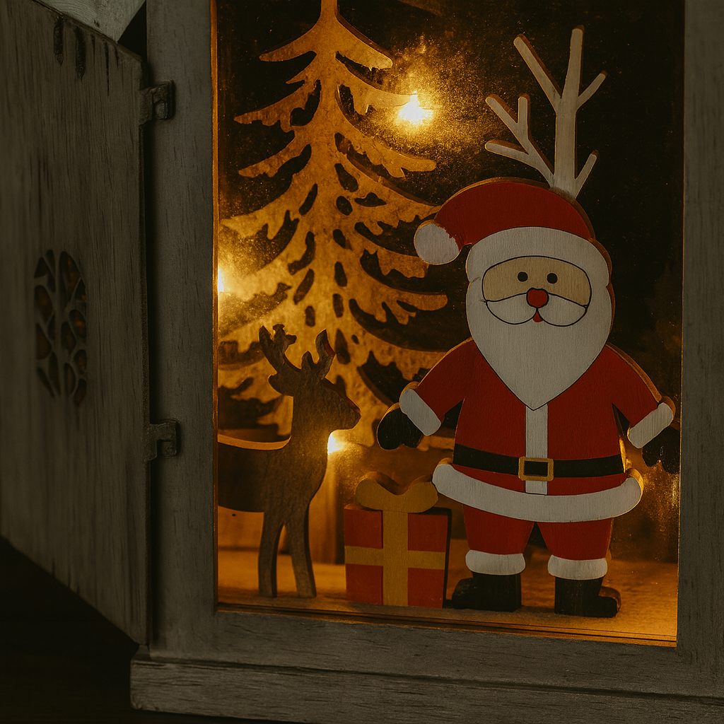 Χριστουγεννιάτικο Ξύλινο Σπιτάκι με Φως Santa Magic™