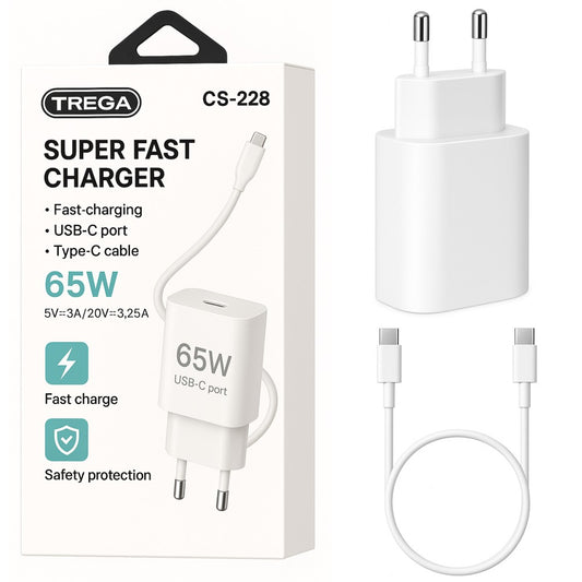 Σούπερ Ταχυφορτιστής Type C 65W- TREGA