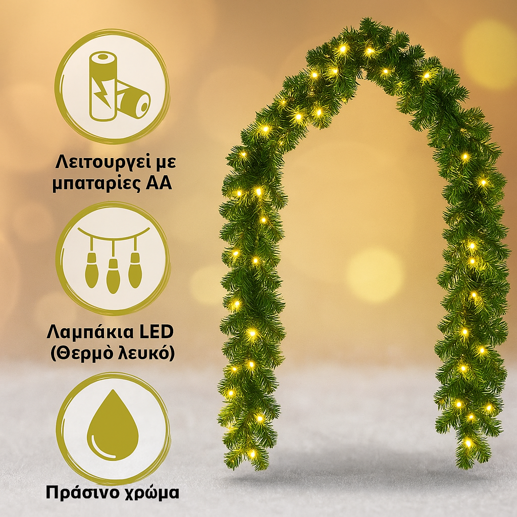 Γιρλάντα με λαμπάκια Santa Star™