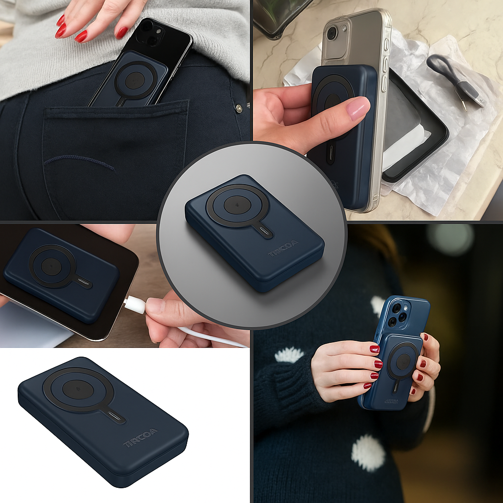 Μαγνητικό Powerbank με ενσωματωμένα καλώδια