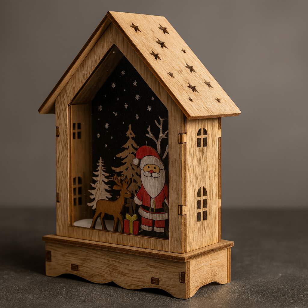 Χριστουγεννιάτικο Ξύλινο Σπιτάκι με Φως Santa Magic™