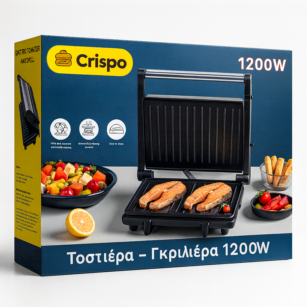 Crispo- Τοστιέρα Γκριλιέρα 1200W